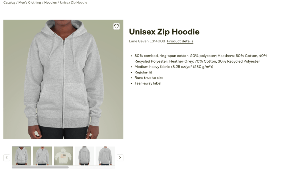 Unisex Zip Hoodie